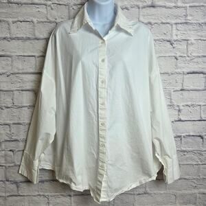 Storets Womens Small/Medium Oversized Fit Button Down Shirt White